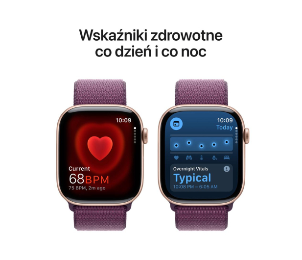 APPLE Watch 10 GPS 42mm koperta z aluminium (różowe złoto) + opaska sportowa (dojrzała śliwka) - 1278123 - zdjęcie 5